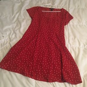 F21 Red Polka Dot Skater Dress
